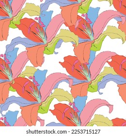 Tejido transparente de patrón de línea floral, como ilustración. Suit para diseño de paquetes, fondo de pantalla, impresión de moda.