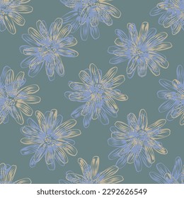 Seamless fabric of floral Line Pattern Vector, like ornament vector. Suit for package design, wallpaper, fashion print.