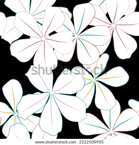 Seamless fabric of  floral Line Pattern Vector, like ornament vector. Suit for package design, wallpaper, fashion print.