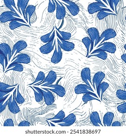 Motifs harmonieux de tissu floral, motifs abstraits d'ikat ou abstraits ethniques. Motif floral à l'aquarelle pour le textile, la mode, la texture et la conception d'écharpe. Dessiné à la main. 
