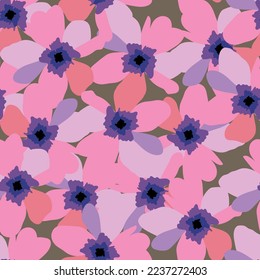 Seamless fabric flowers of  decor pattern, like modern style. Suit for package design, fabric textile, wallpaper, fashion print.