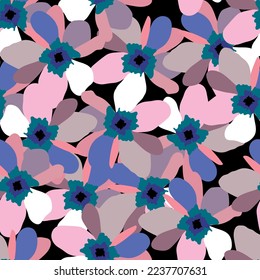 Seamless fabric flowers of  decor pattern, like modern style. Suit for package design, fabric textile, wallpaper, fashion print.