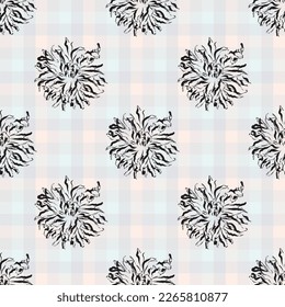 Flores de tela sin foco de decoración, como el estilo moderno. Suit para el diseño de paquetes, tela, papel pintado, impresión de moda.
