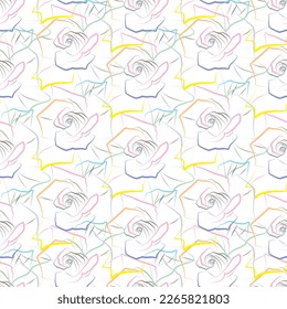 Flores de tela sin foco de decoración, como el estilo moderno. Suit para el diseño de paquetes, tela, papel pintado, impresión de moda.