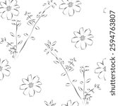 Seamless fabric of flowers pattern, like illustration. Suit for package design, wallpaper, fashion print, Housing wallpaper, arty-crafty.
