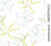 Seamless fabric of flowers pattern, like illustration. Suit for package design, wallpaper, fashion print, Housing wallpaper, arty-crafty.
