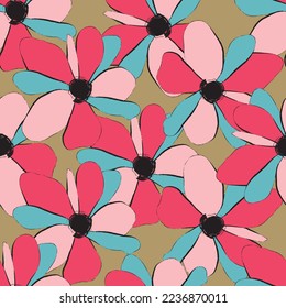 Nahtlose Gewebe aus Blumen Muster, wie Illustration. Geeignet für Paket-Design, Bildschirmhintergrund, Modedruck.