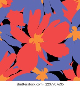 Seamless fabric of  flowers pattern, like illustration. Suit for package design, wallpaper, fashion print.