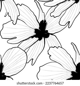 Seamless fabric of  flowers pattern, like illustration. Suit for package design, wallpaper, fashion print.