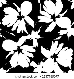 Seamless fabric of  flowers pattern, like illustration. Suit for package design, wallpaper, fashion print.