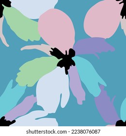 Seamless fabric of  flowers pattern, like illustration. Suit for package design, wallpaper, fashion print.