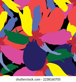 Seamless fabric of  flowers pattern, like illustration. Suit for package design, wallpaper, fashion print.