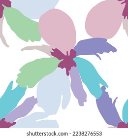 Seamless fabric of  flowers pattern, like illustration. Suit for package design, wallpaper, fashion print.
