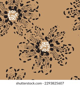 Seamless fabric of  flowers pattern, like illustration. Suit for package design, wallpaper, fashion print.