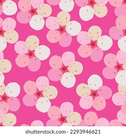 Seamless fabric of  flowers pattern, like illustration. Suit for package design, wallpaper, fashion print.