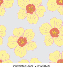 Seamless fabric of  flowers pattern, like illustration. Suit for package design, wallpaper, fashion print.