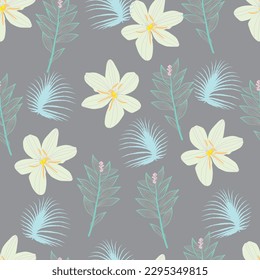 Seamless fabric of  flowers pattern, like illustration. Suit for package design, wallpaper, fashion print.