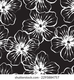 Seamless fabric of  flowers pattern, like illustration. Suit for package design, wallpaper, fashion print.