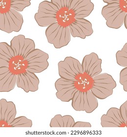 Seamless fabric of  flowers pattern, like illustration. Suit for package design, wallpaper, fashion print.