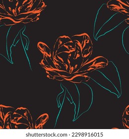Seamless fabric of  flowers pattern, like illustration. Suit for package design, wallpaper, fashion print.