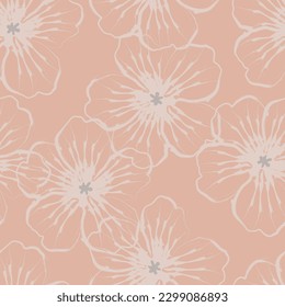 Tejido sin foco de patrón de flores, como ilustración. Suit para diseño de paquetes, fondo de pantalla, impresión de moda.