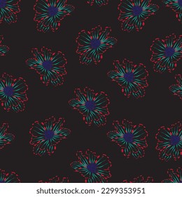 Seamless fabric of  flowers pattern, like illustration. Suit for package design, wallpaper, fashion print.