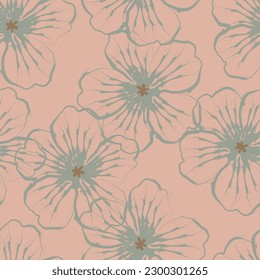 Tejido sin foco de patrón de flores, como ilustración. Suit para diseño de paquetes, fondo de pantalla, impresión de moda.