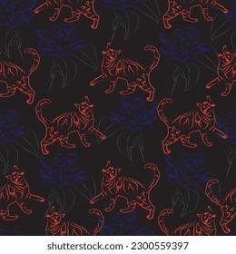 Seamless fabric of  flowers pattern, like illustration. Suit for package design, wallpaper, fashion print.