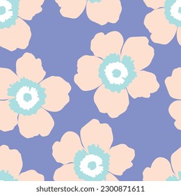 Seamless fabric of  flowers pattern, like illustration. Suit for package design, wallpaper, fashion print.