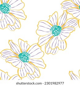 Nahtlose Gewebe aus Blumen Muster, wie Illustration. Geeignet für Paket-Design, Bildschirmhintergrund, Modedruck.