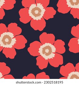 Seamless fabric of  flowers pattern, like illustration. Suit for package design, wallpaper, fashion print.