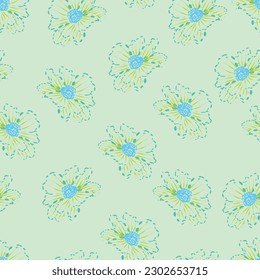 Seamless fabric of  flowers pattern, like illustration. Suit for package design, wallpaper, fashion print.