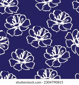 Seamless fabric of  flowers pattern, like illustration. Suit for package design, wallpaper, fashion print.