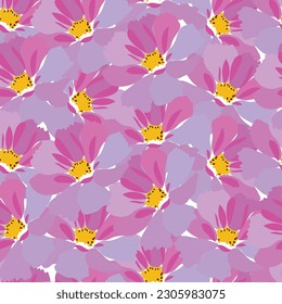 Seamless fabric of  flowers pattern, like illustration. Suit for package design, wallpaper, fashion print.