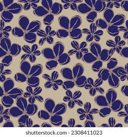 Seamless fabric of  flowers pattern, like illustration. Suit for package design, wallpaper, fashion print.