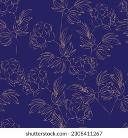 Seamless fabric of  flowers pattern, like illustration. Suit for package design, wallpaper, fashion print.