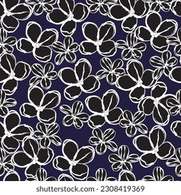Seamless fabric of  flowers pattern, like illustration. Suit for package design, wallpaper, fashion print.