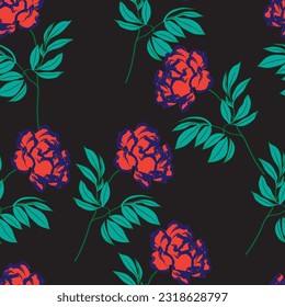 Tejido sin foco de patrón de flores, como ilustración. Suit para diseño de paquetes, fondo de pantalla, impresión de moda.
