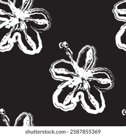 Seamless fabric of flowers pattern, like illustration. Suit for package design, wallpaper, fashion print, Housing wallpaper, arty-crafty.
