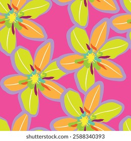 Seamless fabric of flowers pattern, like illustration. Suit for package design, wallpaper, fashion print, Housing wallpaper, arty-crafty.
