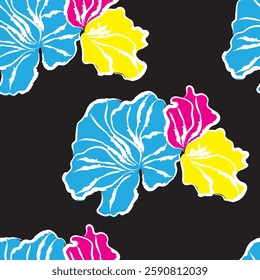 Seamless fabric of flowers pattern, like illustration. Suit for package design, wallpaper, fashion print, Housing wallpaper, arty-crafty.