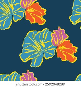 Seamless fabric of flowers pattern, like illustration. Suit for package design, wallpaper, fashion print, Housing wallpaper, arty-crafty.
