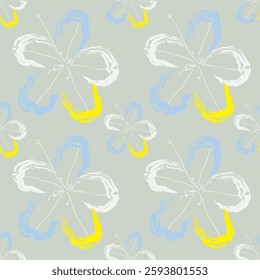 Seamless fabric of flowers pattern, like illustration. Suit for package design, wallpaper, fashion print, Housing wallpaper, arty-crafty.
