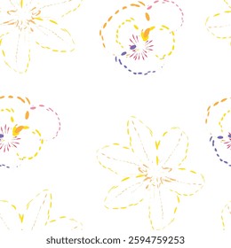 Seamless fabric of flowers pattern, like illustration. Suit for package design, wallpaper, fashion print, Housing wallpaper, arty-crafty.
