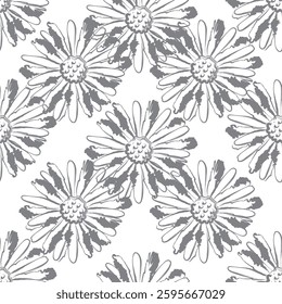 Seamless fabric of flowers pattern, like illustration. Suit for package design, wallpaper, fashion print, Housing wallpaper, arty-crafty.
