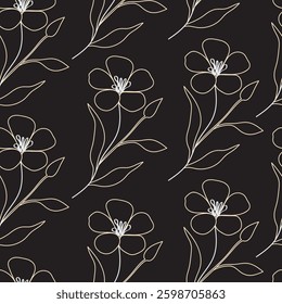 Seamless fabric of flowers pattern, like illustration. Suit for package design, wallpaper, fashion print, Housing wallpaper, arty-crafty.
