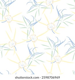 Seamless fabric of flowers pattern, like illustration. Suit for package design, wallpaper, fashion print, Housing wallpaper, arty-crafty.
