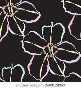Seamless fabric of flowers pattern, like illustration. Suit for package design, wallpaper, fashion print, Housing wallpaper, arty-crafty.
