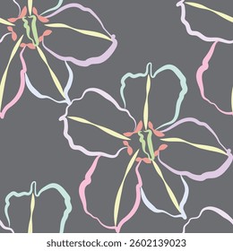 Seamless fabric of flowers pattern, like illustration. Suit for package design, wallpaper, fashion print, Housing wallpaper, arty-crafty.
