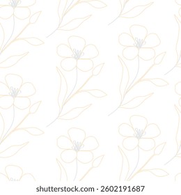 Seamless fabric of flowers pattern, like illustration. Suit for package design, wallpaper, fashion print, Housing wallpaper, arty-crafty.
